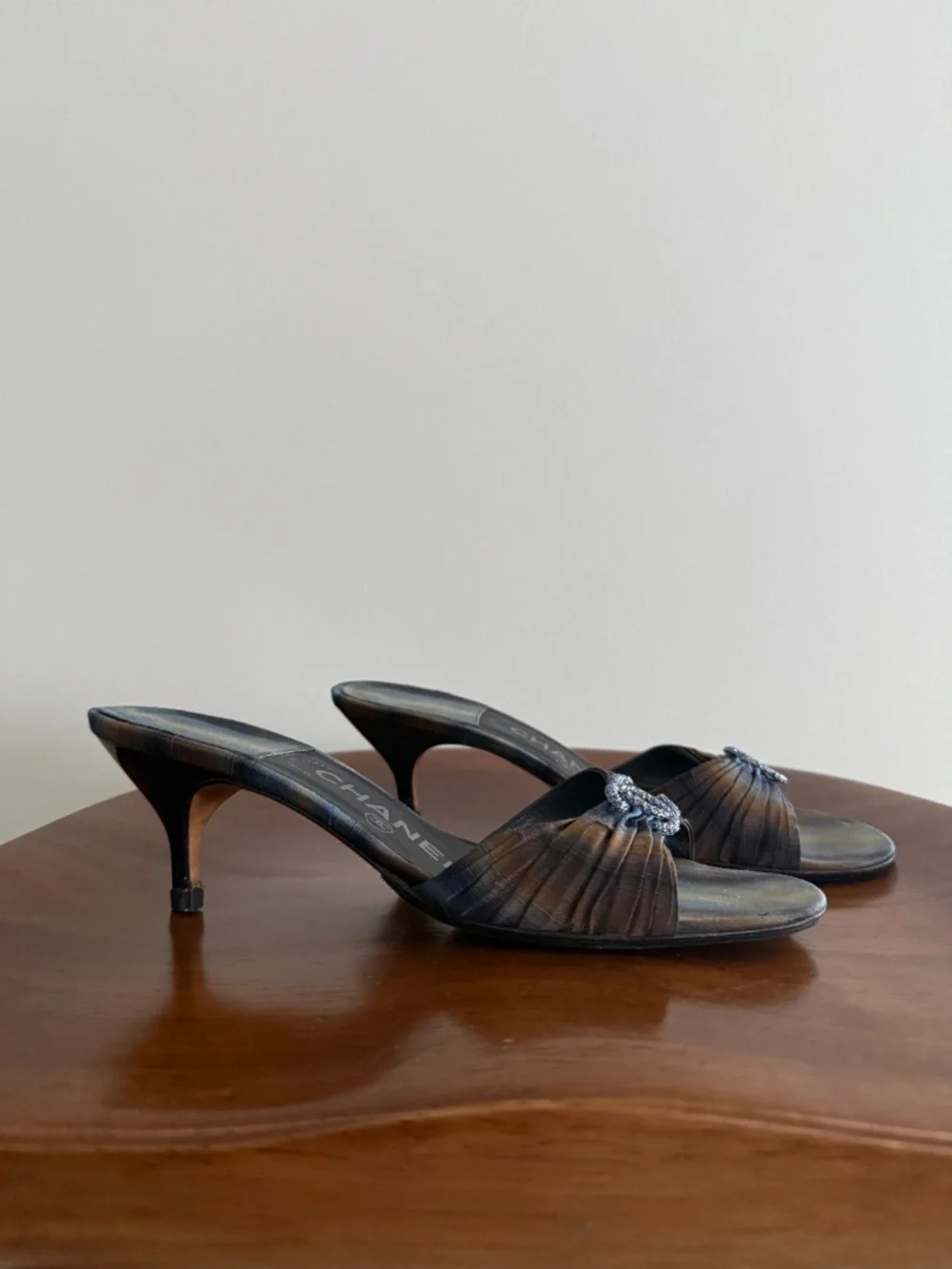 Vintage CHANEL Crystal CC Logo Heels | Euro 38